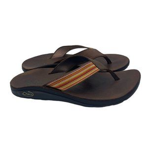 Chaco Women's Intersect Leather Canvas Strap Beach Summer Flip Flops Size 7